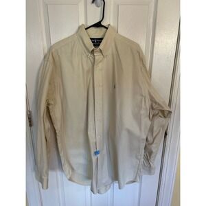 Ralph Lauren Blaire Ivory Button Down Shirt‎ Size Large